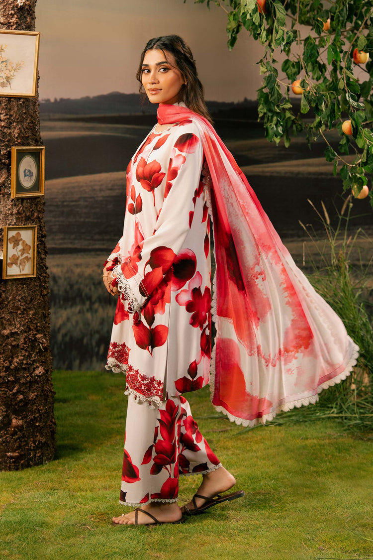 M/BASICS [3 Pc Unstitched Embroidered Arabic Lawn Suit | MB-PFUS25-01B