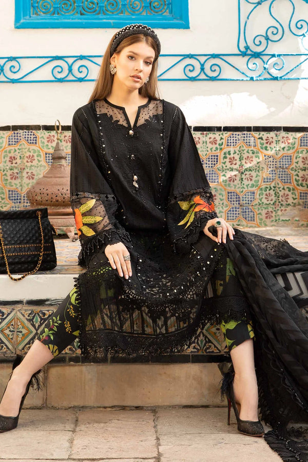 MARIA B LUXURY UN-STICHED 3 PC| 8B