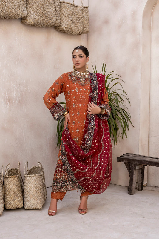 EMBROIDRED CHIFFON ZFHS-004
