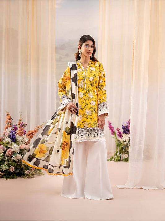 RAHA BY RAJBARI LAWN UN-STITCHED 3PC | D-01