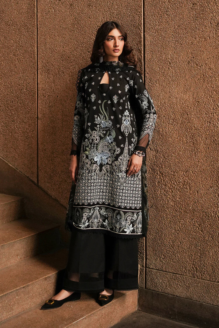 AFROZEH CHIKANKARI UN-STICHED 3PC|Caviar