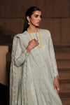 AFROZEH CHIKANKARI UN-STICHED 3PC|Celadon