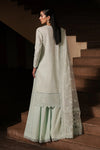 AFROZEH CHIKANKARI UN-STICHED 3PC|Celadon
