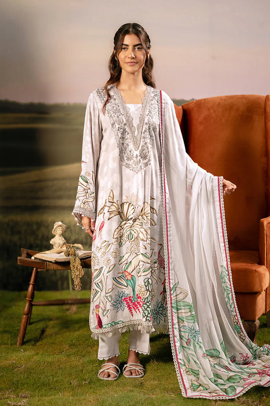 M/BASICS [3 Pc Unstitched Embroidered Arabic Lawn Suit | MB-PFUS25-05A