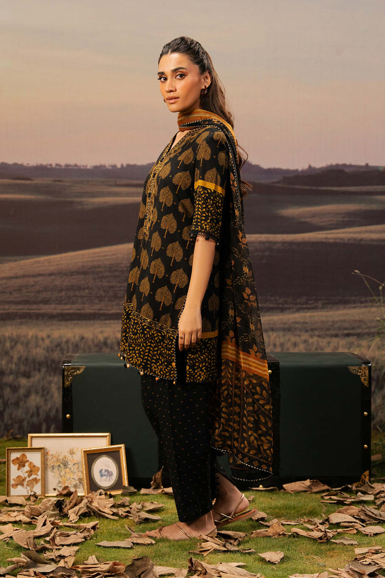 M/BASICS [3 Pc Unstitched Embroidered Arabic Lawn Suit | MB-PFUS25-03B