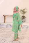 ZOYA AHMAD 3 PC - GREEN - EMBROIDERED - LACE & CUTWORK KIDS WEAR-FS-D05