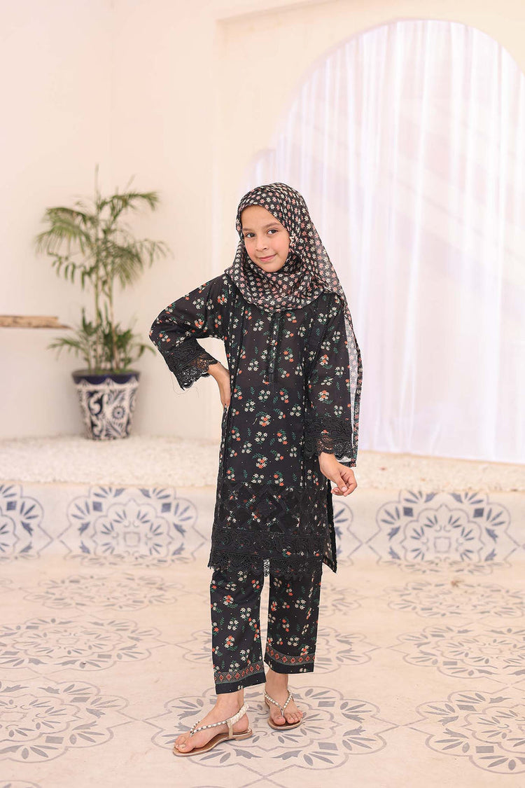 ZOYA AHMAD 3 PC - BLACK - EMBROIDERED - LACE & CUTWORK KIDS WEAR-FS-D03