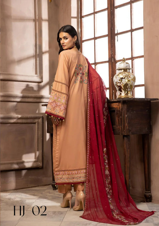 HUSN-E-JAHAAN EMBROIDERED LAWN | D-02