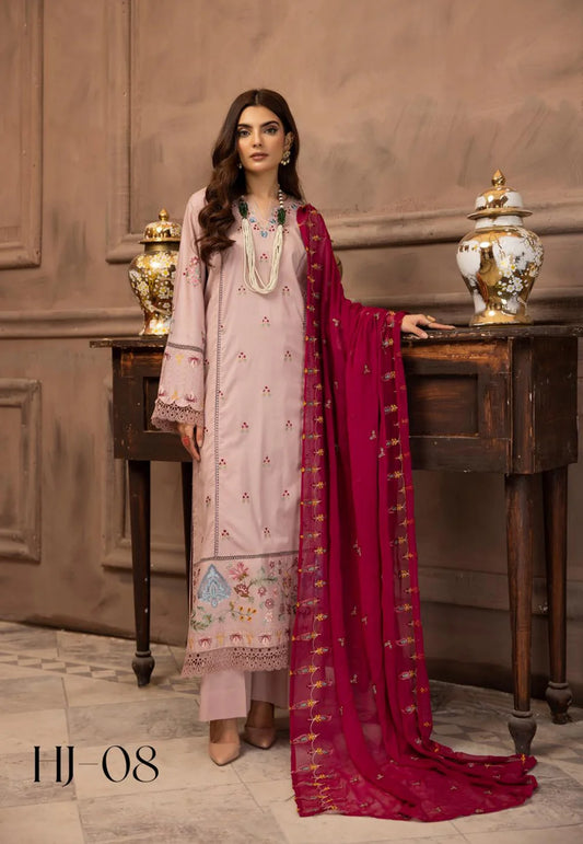 HUSN-E-JAHAAN EMBROIDERED LAWN | D-08