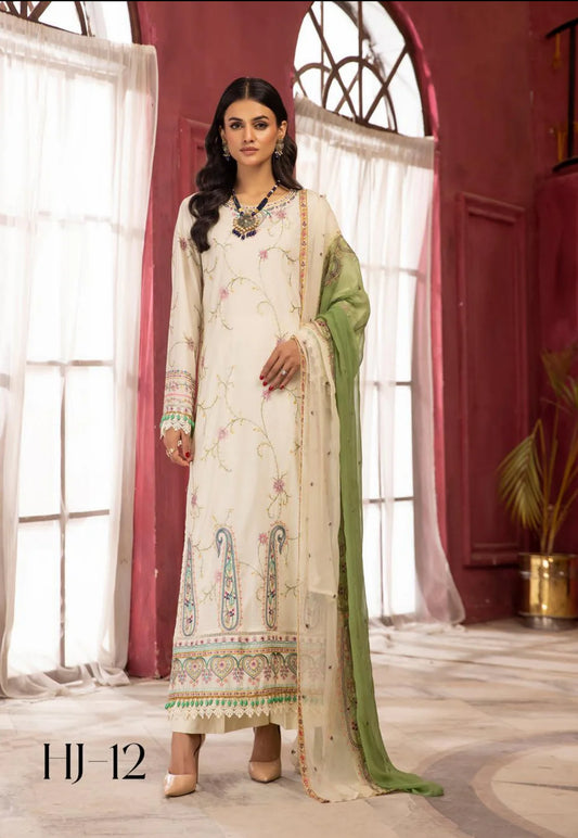 HUSN-E-JAHAAN EMBROIDERED LAWN | D-12