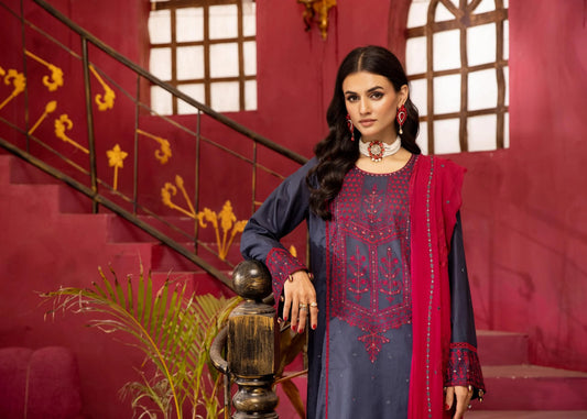 HUSN-E-JAHAAN EMBROIDERED LAWN | D-13