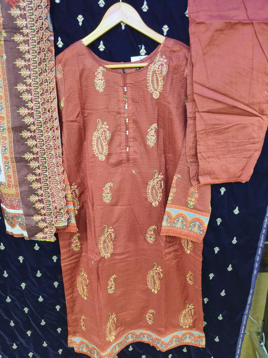 REGALIA EMBROIDERED | LAWN STITCHED 3PC | D-01