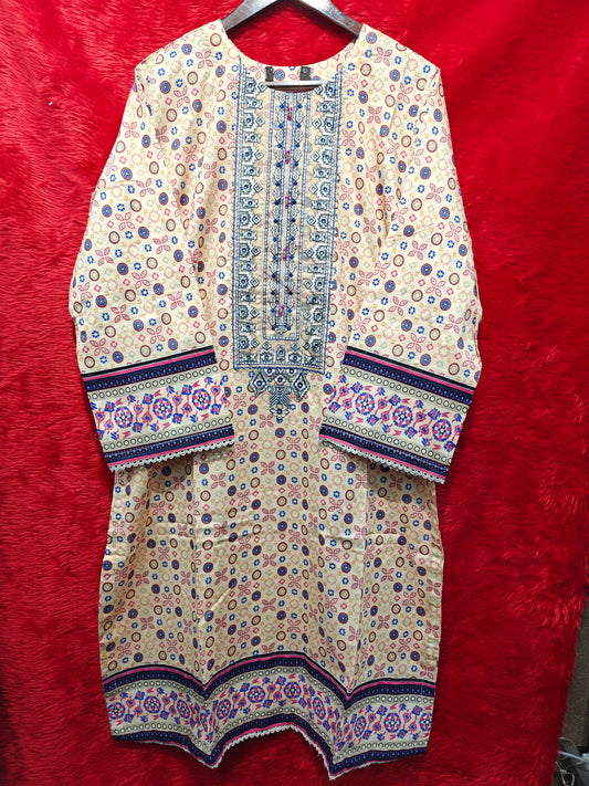 SUNDUS EMBROIDERED LAWN | STITCHED 3PC | D-01