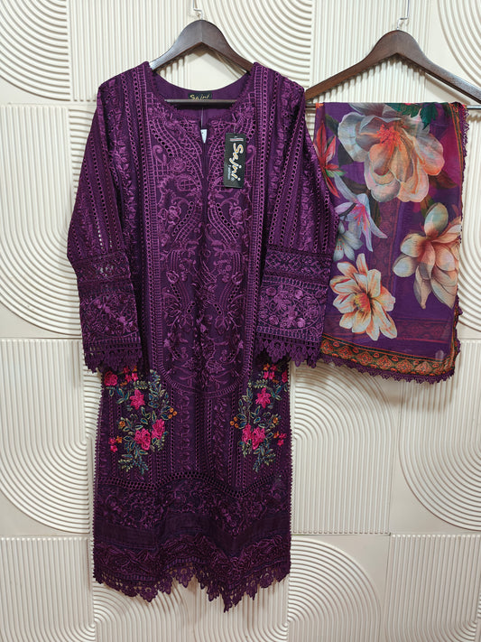 ZA AAMNA NOOR LUXUR LAWN PRET | D-03