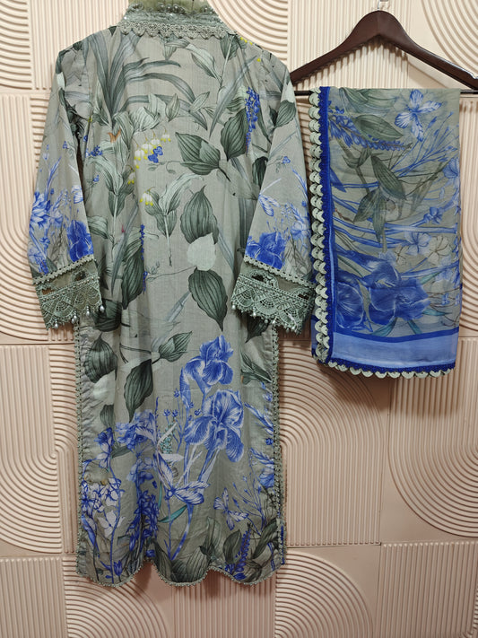 ZA AAMNA NOOR LUXUR LAWN PRET | D-04