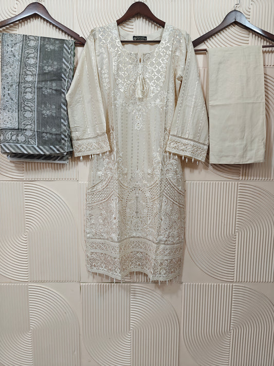MUNIRA STITCHED CHIKANKARI 2025 D-02