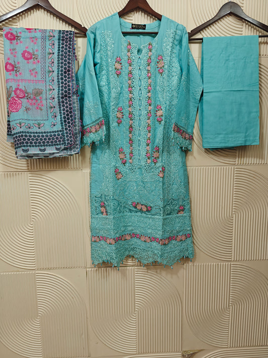 MUNIRA STITCHED CHIKANKARI 2025 D-03