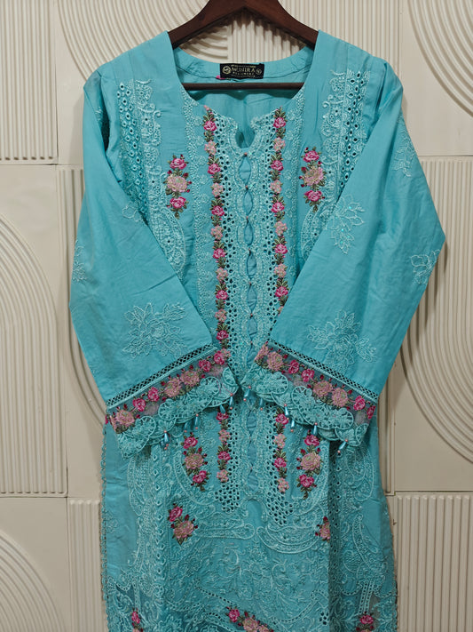 MUNIRA STITCHED CHIKANKARI 2025 D-03