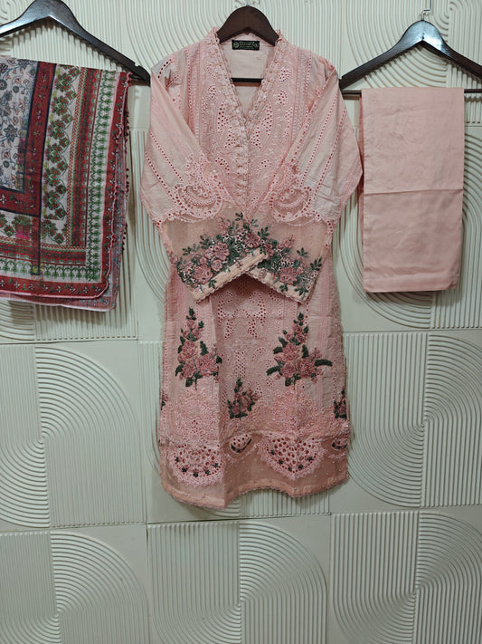 MUNIRA STITCHED CHIKANKARI 2025 D-05