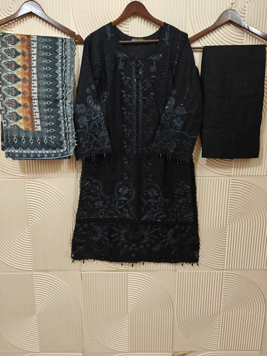 MUNIRA STITCHED CHIKANKARI 2025 D-07