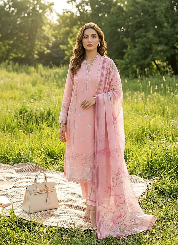 LAKHANY BY LSM UN-STITCHED 3PC | BLUSH HARMONY