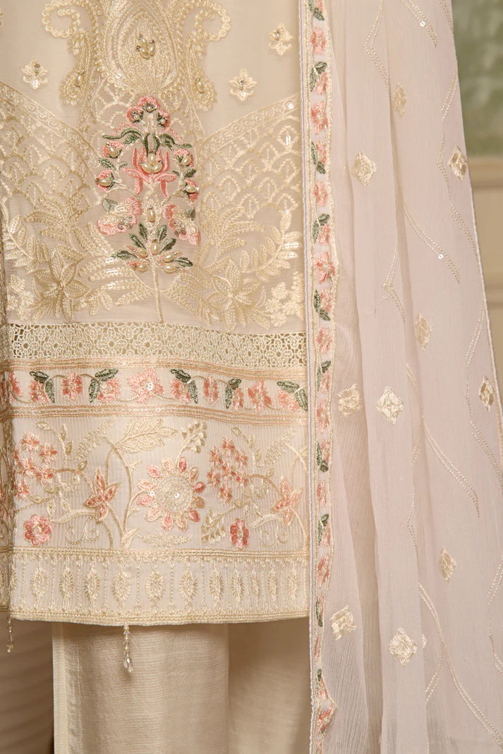 AKSHA SEMI-STITCHED HANDWORK CHIFFON 3PC | Bloom