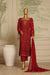 AKSHA SEMI-STITCHED HANDWORK CHIFFON 3PC | Ruby