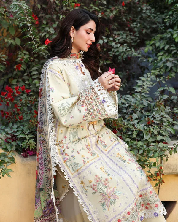 SUMMER REVERIE BY ROHEENAZ UN-STITCHED 3PC | Isolde