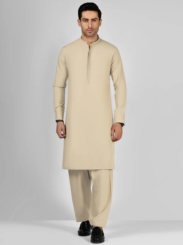 Fawn Blended Kameez Shalwar | PMKS-10028