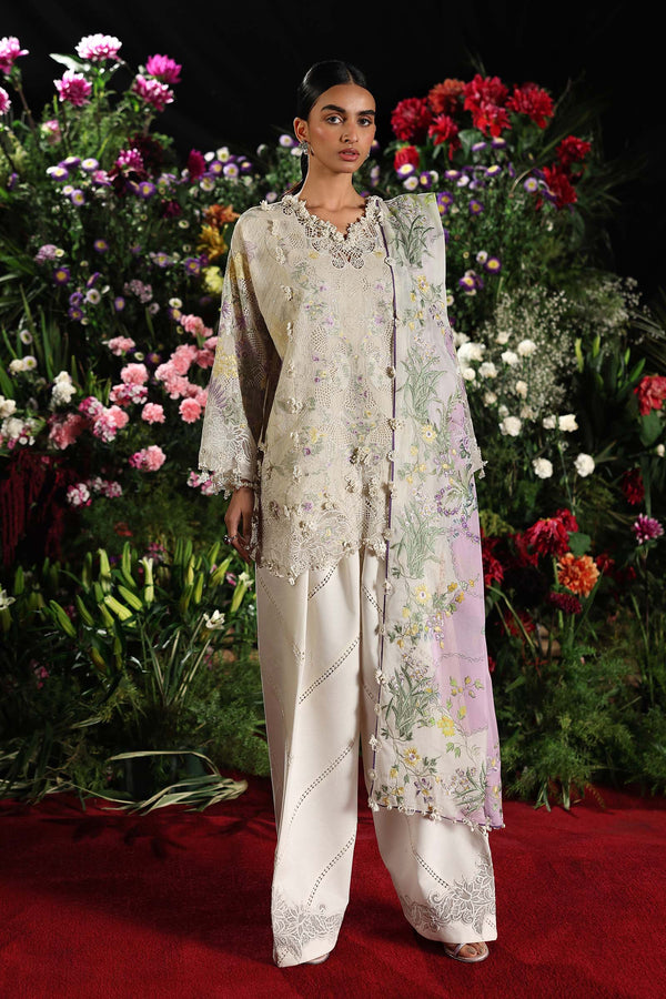 SANA SAFINAZ LUXURY UNSTITCHED 2026 L261-008-CL Unstitched Luxury Lawn Woven Net Suit