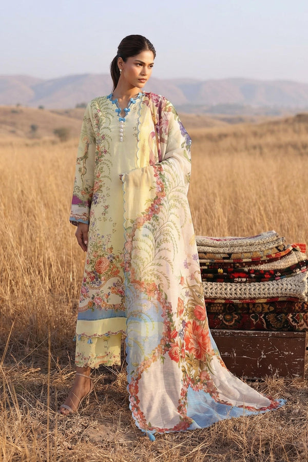 SANA SAFINAZ | M261-017B-AU Unstitched Muzlin Lawn 3 Piece Suit