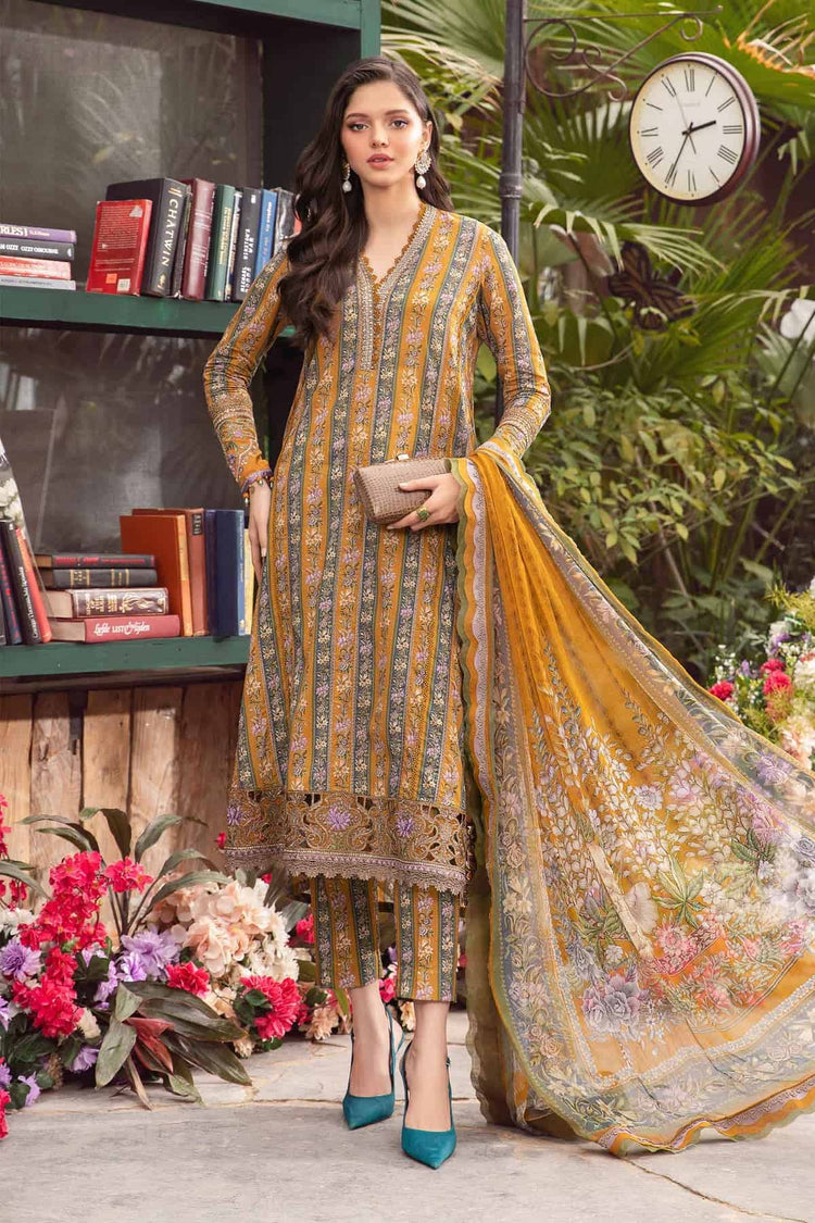 Maria b mprints 3 Piece Unstitched Printed Suit | 7A