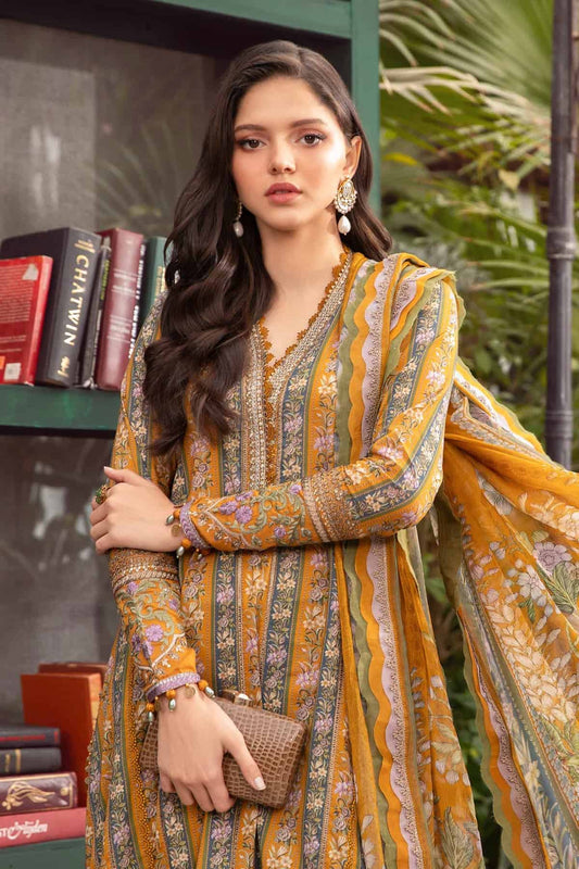 Maria b mprints 3 Piece Unstitched Printed Suit | 7A