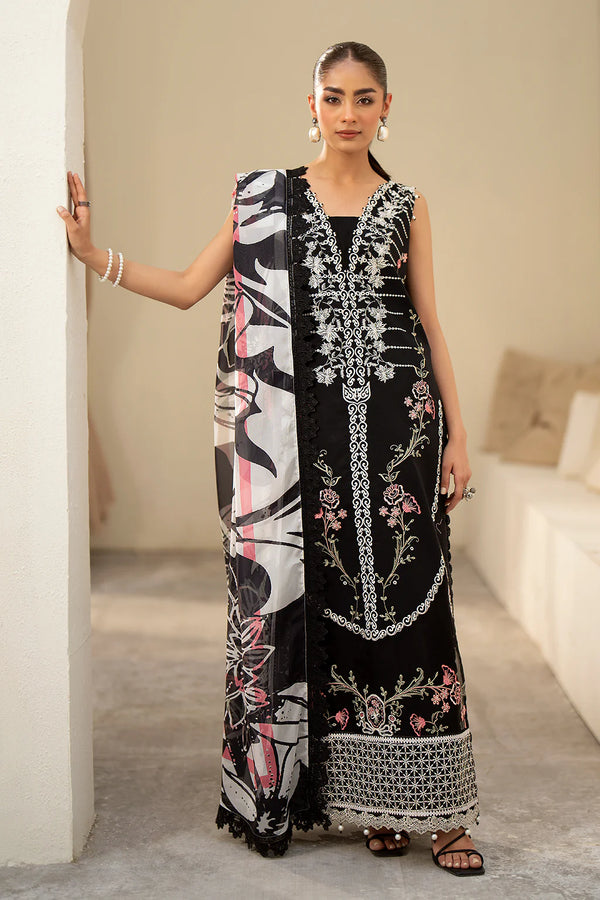 SAAD SHAIKH LUXURY UN-STICHED 3PC|SIYAAN