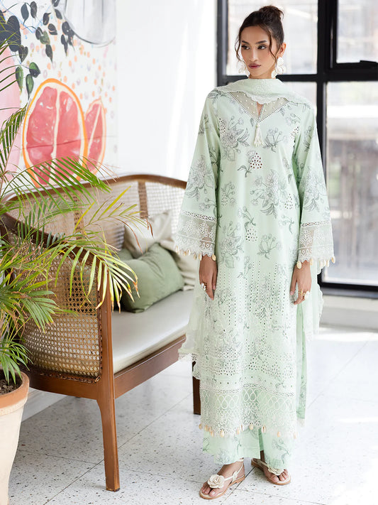 AFTERHOURS BY MAHNUR UN-STITCHED 3PC | Mint Mirage