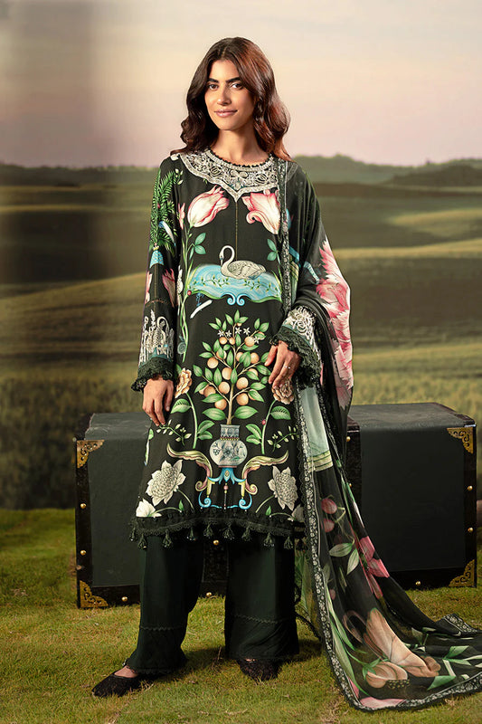 M/BASICS [3 Pc Unstitched Embroidered Arabic Lawn Suit | MB-PFUS25-04A