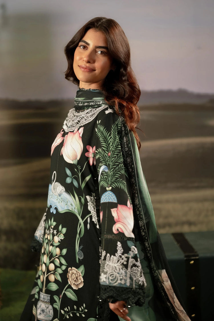 M/BASICS [3 Pc Unstitched Embroidered Arabic Lawn Suit | MB-PFUS25-04A