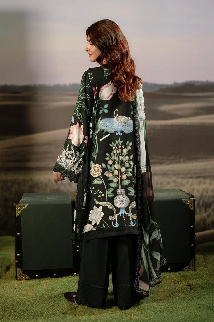 M/BASICS [3 Pc Unstitched Embroidered Arabic Lawn Suit | MB-PFUS25-04A