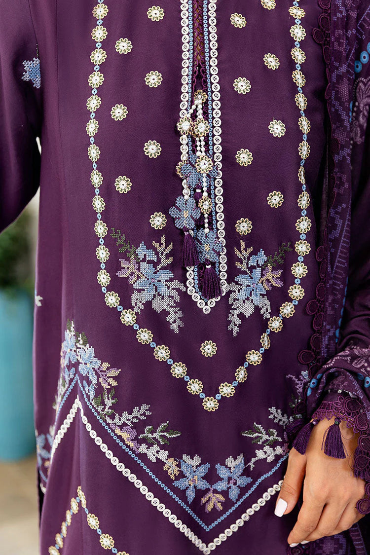 CROSS STITCH/MYSTIC DUST-3PC SATIN EMBROIDERED SUIT