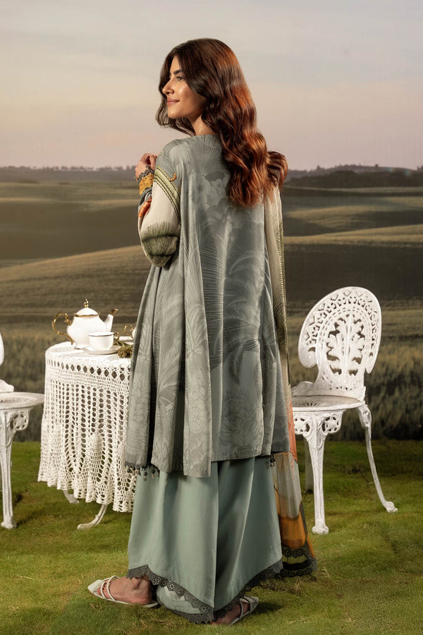 M/BASICS [3 Pc Unstitched Embroidered Arabic Lawn Suit | MB-PFUS25-06A