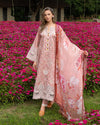 THE SECRET GARDEN BY MUSHQ UN-STITCHED 3PC | Peach Blossom