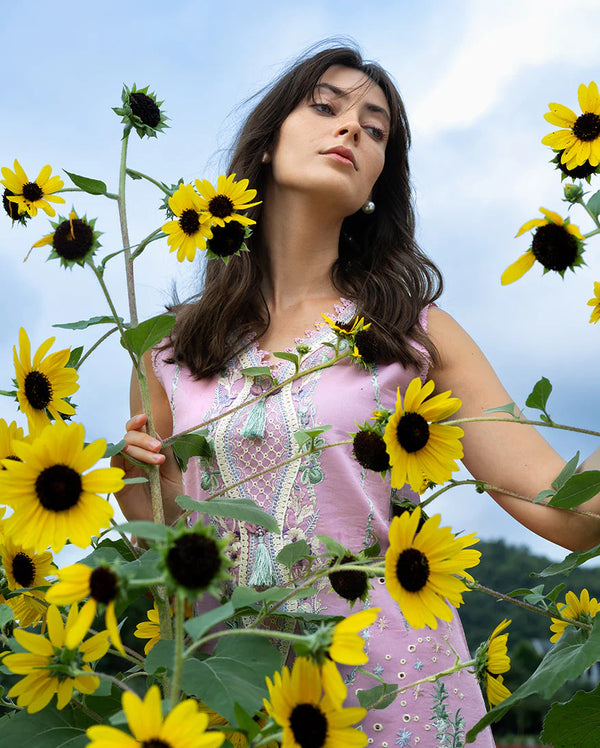 THE SECRET GARDEN BY MUSHQ UN-STITCHED 3PC | Peony Glow
