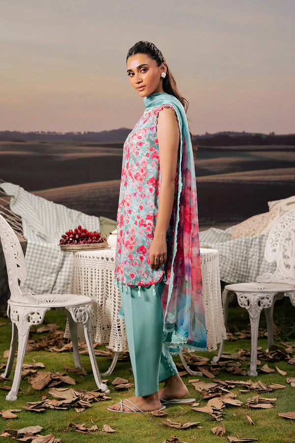 M/BASICS [3 Pc Unstitched Embroidered Arabic Lawn Suit | MB-PFUS25-10A