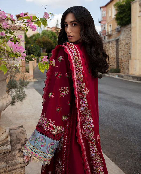 REPUBLIC UNSTITCHED 3PC | ILANA EID LUXURY LAWN |Rouge (D8-A)