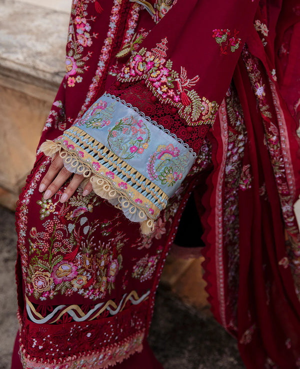 REPUBLIC UNSTITCHED 3PC | ILANA EID LUXURY LAWN |Rouge (D8-A)