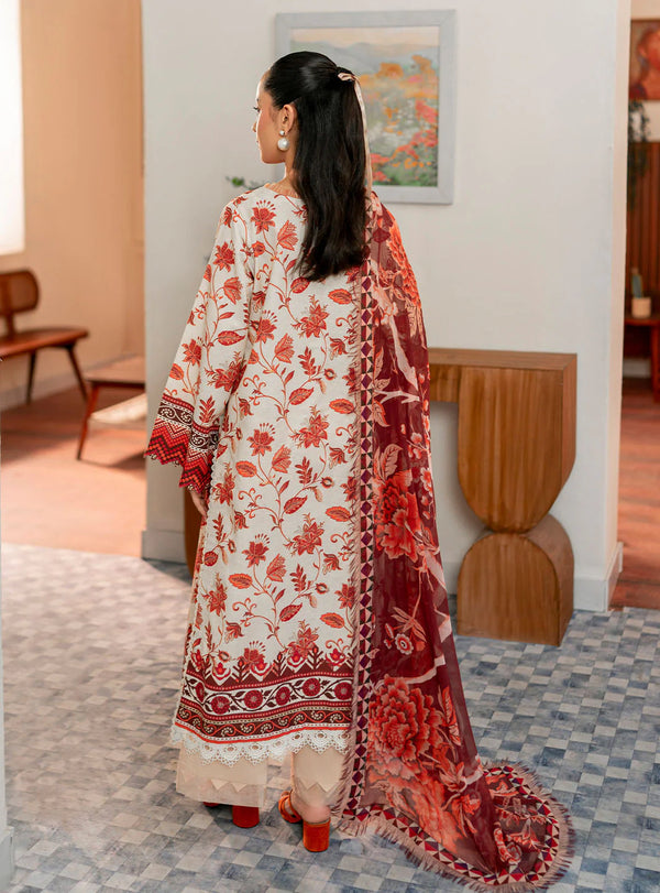 SELENE BY ROHEENAZ FALL UN-STITCHED 3PC | Russet