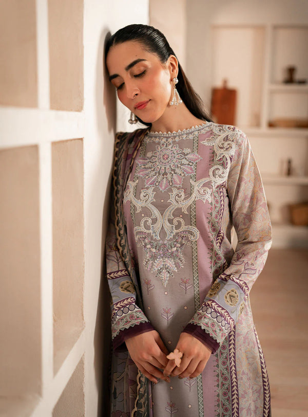 SELENE BY ROHEENAZ FALL UN-STITCHED 3PC | Lavender