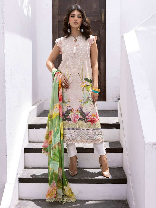 ROOHINAAZ BY MUSHQ UN-STICHED 3PC|Tropic Temptation 03A