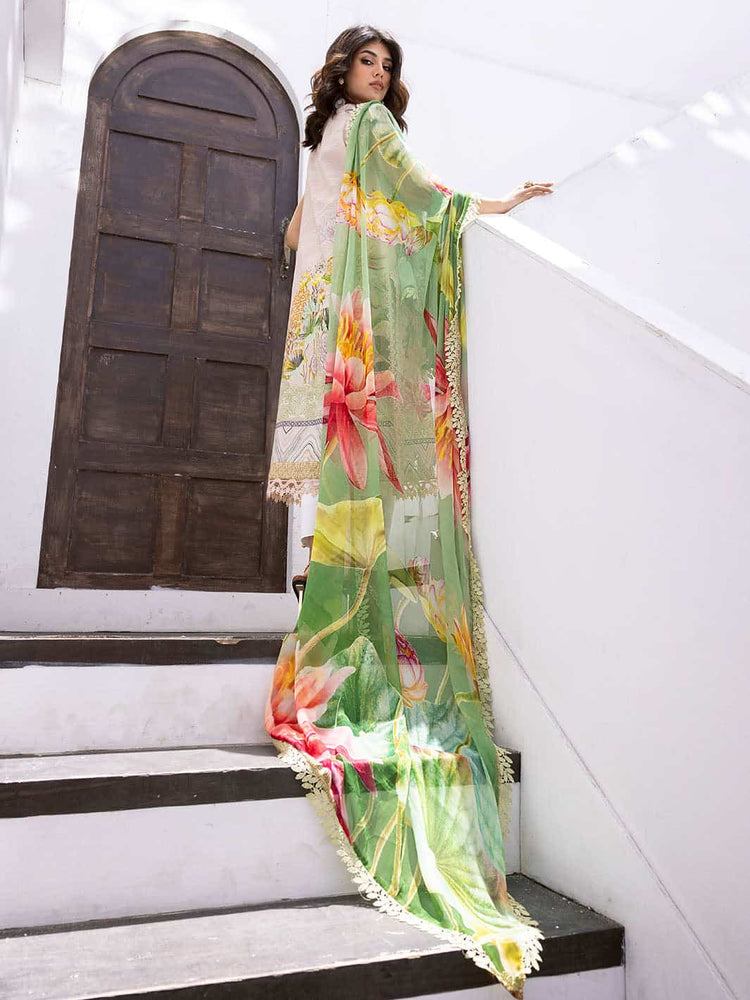 ROOHINAAZ BY MUSHQ UN-STICHED 3PC|Tropic Temptation 03A