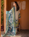 AZALEA BY ROOHENAAZ UN-STICHED 3PC| Ivory Elegance